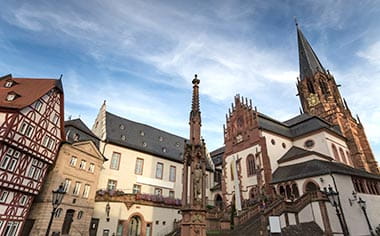 The picturesque old town of Aschaffenburg, Germany